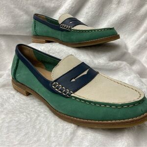 Sperry Green and Navy Loafers